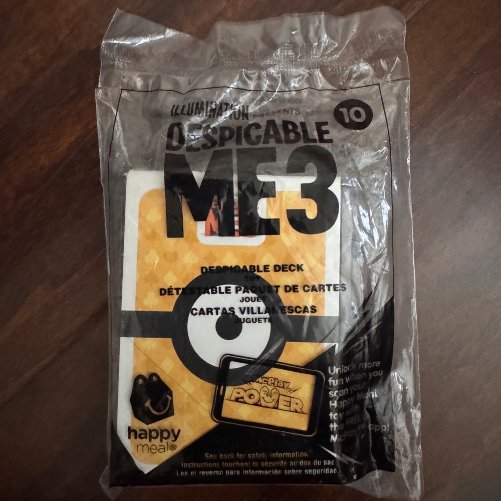 McDonald’s happy meal Despicable Me three card decks
